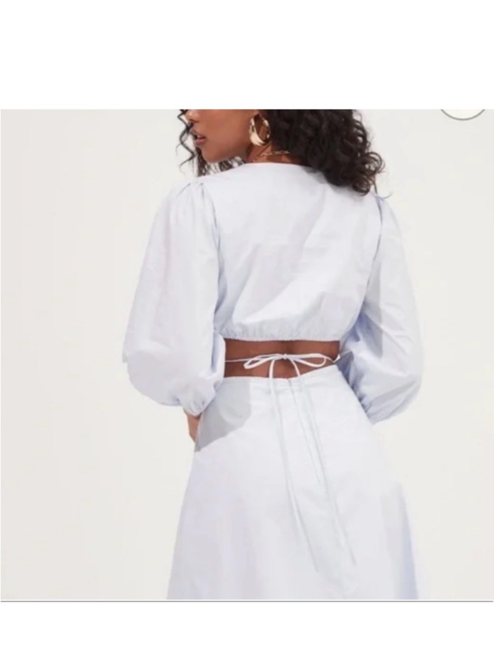 Astr the Label White Cutout Midi Dress with Puff Sleeves - Picture 2 of 5
